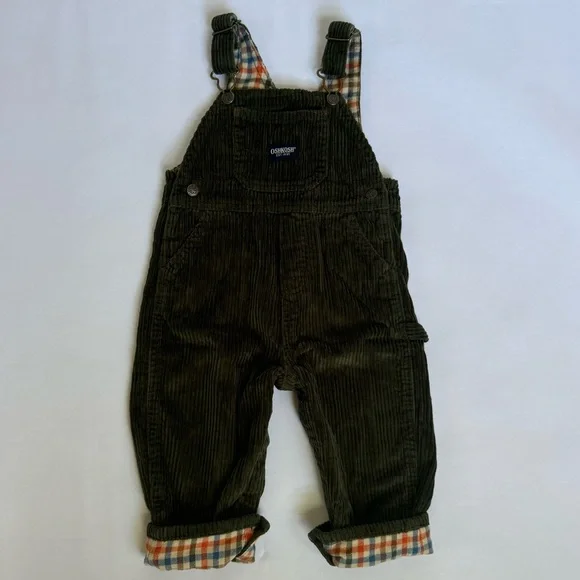 Oshkosh Corduroy Flannel Overalls - Picture 1 of 6